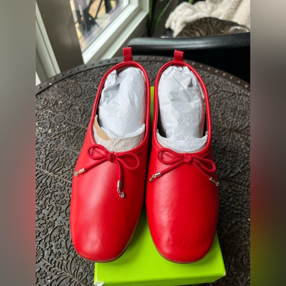 SAM EDELMAN ARI BALLET FLATS IN HEIRLOOM RED LEATHER 7.5 - Picture 7 of 9